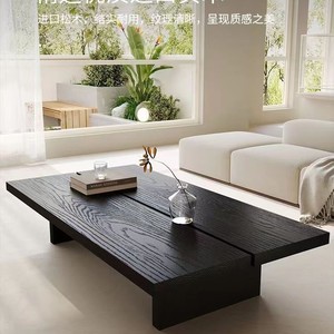 Wabi-sabi <strong>Black</strong> Solid Wood square Coffee <strong>Table</strong>, Minimalist Tea <strong>Table</strong> for <strong>Small</strong> Living Room Home Wholesale - Product Image 4