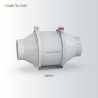 Ventilateur axial électrique en plastique pour conduits, 280 m³/h, avec roulement à billes, faible bruit, 6 pouces, pour la ventilation des serres