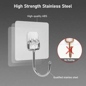 Transparent Eco-friendly Self-adhesive Wall Hook for <b>Kitchen</b> Bathroom Wardrobe-Mug Holder & Clothing Organizer - Product Image 3