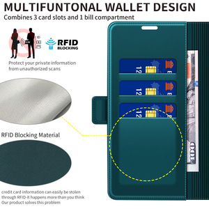 Étui portefeuille en cuir PU pour Google Pixel 11 Pixel 9A Sony <span class=keywords><strong>Xperia</strong></span> 10 VII avec protection RFID et fermeture magnétique, style vintage - Product Image 2