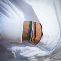 Nouveau Bracelet Femme Hip-hop Européen et Américain, Chaîne Tennis 3m Multicolore avec Zircons Sertis en Forme de Boule, Modèle C206