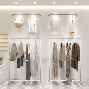 Specchio titanio acciaio inox <span class=keywords><strong>tubo</strong></span> tondo atterraggio medio isola Rack di esposizione appendiabiti negozio appendiabiti - Product Image 6