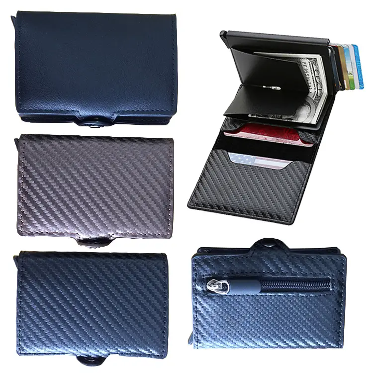 Factory Money Clip Wallet, RFID Blocking Zipper Wallet for Men Women Slim Cash PU Leather Credit Card Holder