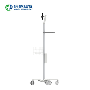 Chariot médical ergonomique support roulant pour tablette mobile à verrouillage facile style design industriel pour hôpitaux hôtels en métal durable - Product Image 3