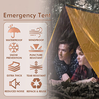 Tente de survie d'urgence thermique en feuille aluminisée imperméable pour 2 personnes