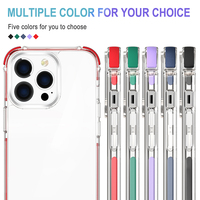 Coque de téléphone en TPU acrylique 3 en 1 pour iPhone 13 Pro, 14 Plus, 12, 11 Pro Max, 6, 7, 8 Plus, XS, lignes colorées