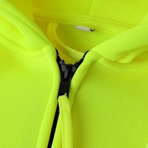 Sweat à capuche <span class=keywords><strong>de</strong></span> sécurité réfléchissant lavable pour hommes, manches longues, ourlet élastique et poches latérales, <span class=keywords><strong>veste</strong></span> <span class=keywords><strong>de</strong></span> travail d'hiver à fermeture éclair pour hommes - Product Image 6