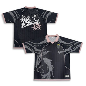 Maillot de football rétro en gros conception personnalisée chemises de football vintage de sublimation noire - Product Image 1