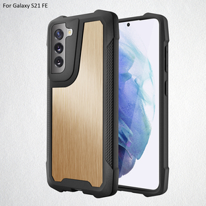 Funda de teléfono a prueba de golpes para <span class=keywords><strong>Samsung</strong></span> Galaxy, carcasa de Metal cepillado dorado con armadura mate escarcha de alta calidad para <span class=keywords><strong>Samsung</strong></span> Galaxy S21 S22 <span class=keywords><strong>FE</strong></span> S21 S22 Plus <span class=keywords><strong>S20</strong></span> A31 A51 - Product Image 1