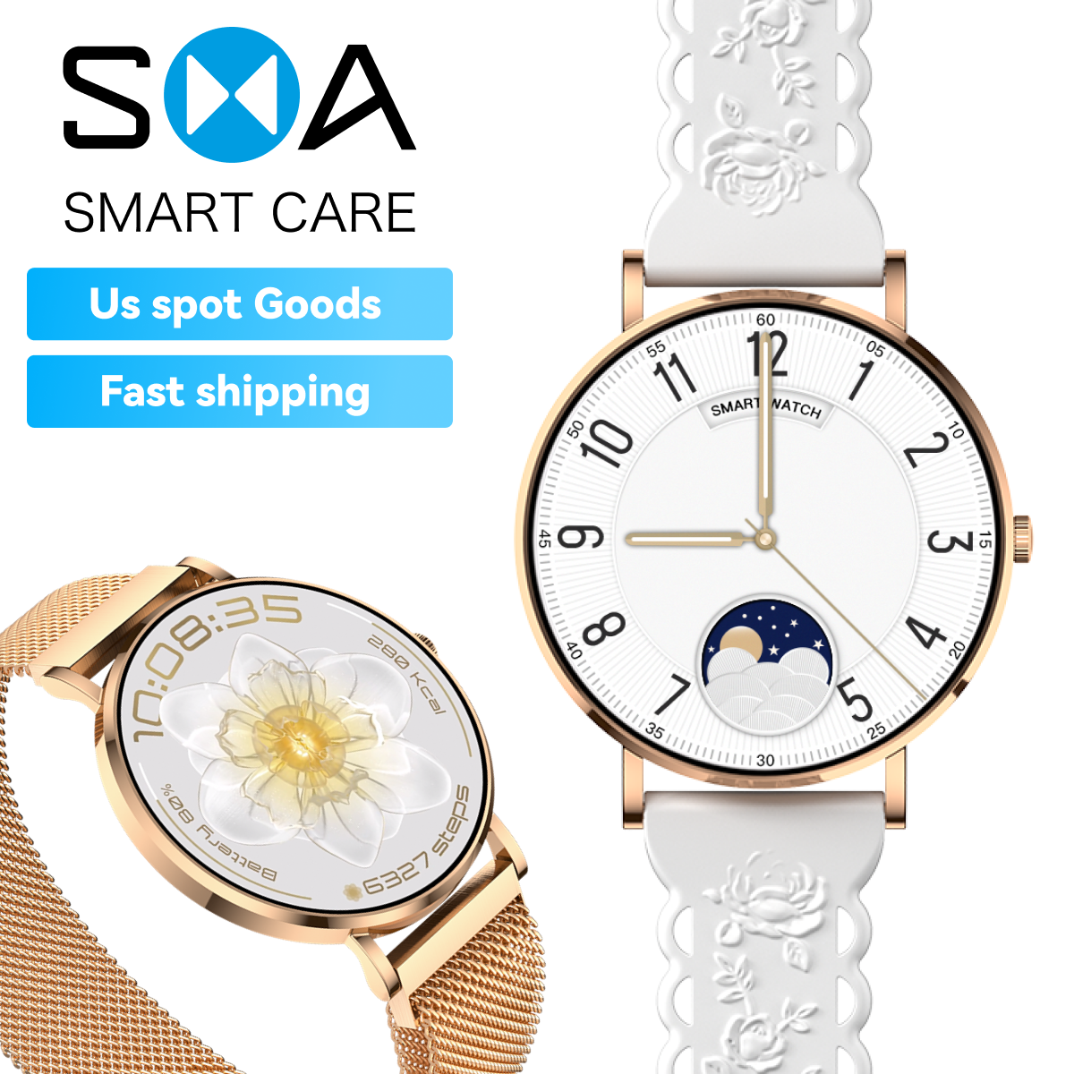 Or rose + 1 * Milan magnétique + 1 * bracelet en silicone