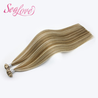 Extensions de cheveux humains vierges de 20 pouces, couleur piano, pointe en K, cuticules alignées, pointe en kératine, qualité salon