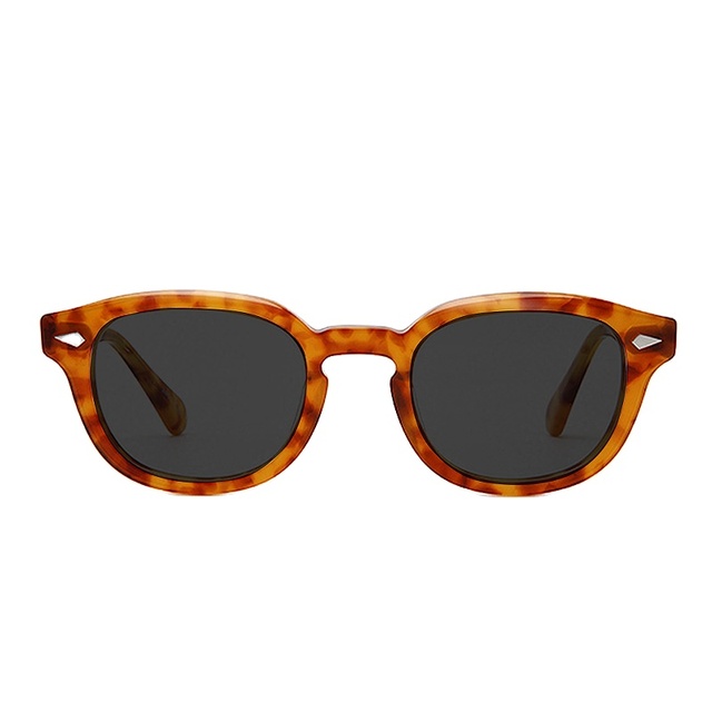 Unisex Handmade Acetate Sunglasses Custom Logo Stylish Round Luxury Vintage Classic Sunglasses in Black Frames