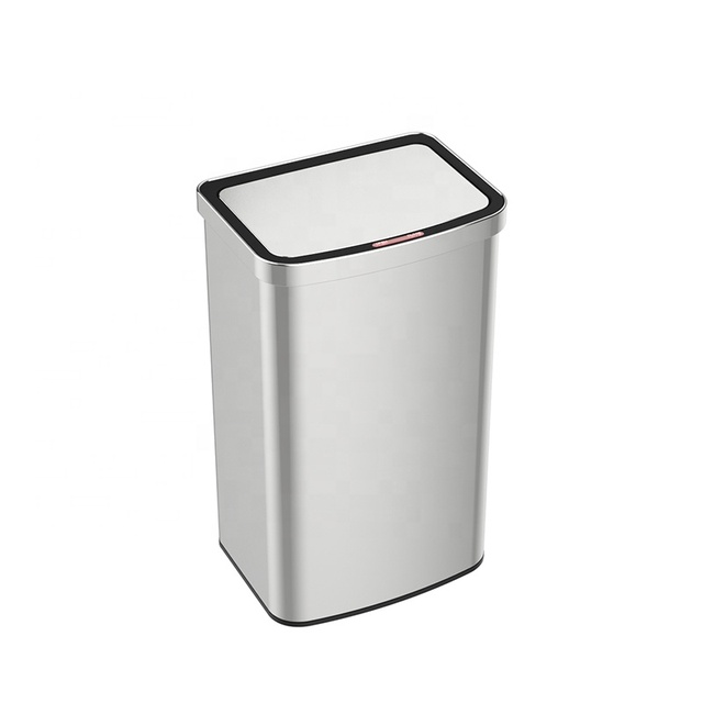 Indoor Sanitary Smart Bin 40L Stainless Steel Trash Can with Self-Tie Motion Sensor Sorting Kitchen Garbage Waste