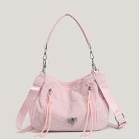 Sac à main de voyage uni pour étudiantes, grande capacité, multi-zippé, style décontracté, sac bandoulière pour femme