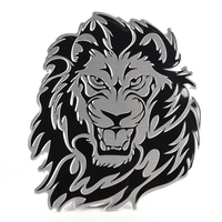 Stiker Samping Mobil Logo Kepala Harimau Warna Pantone Enamel Lunak Paduan Seng 3D Kustom untuk Bumper, Bagasi Belakang, dan Emblem