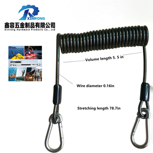 Nhà Sản Xuất Đàn Hồi Cuộn Xoắn Ốc PVC Tráng Màu Đen Công Cụ Dây Buộc Mùa Xuân Cuộn Dây Dây Dây An Toàn Cáp Cho Cần Câu - Product Image 1