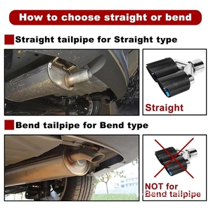 Terminale di <span class=keywords><strong>Scarico</strong></span> Universale a Y in Fibra di Carbonio con Doppia Uscita Blu Bruciato per Accessori Modifica Auto - Product Image 4