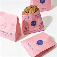 Sacs en papier personnalisés avec logo imprimé, résistants à l'huile, pour emballage alimentaire jetable, frites, poulet et biscuits