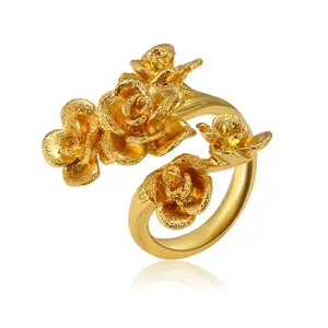 16776 xuping, Индивидуальные ювелирные изделия, новый дизайн, роскошное регулируемое обручальное кольцо из розового золота 24 к
