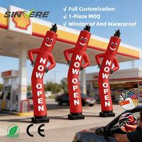 Homme gonflable publicitaire personnalisé en forme de vague, résistant à l'eau, durable, 8-10 pieds, pour affichage extérieur, célébration de l'inauguration, publicité événementielle