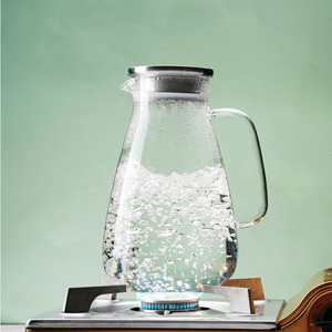 Jarra de vidrio para agua fría con tapa, gran capacidad para almacenar té de frutas, uso doméstico - Product Image 4