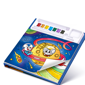 Joycat Kinder Aquarell Malerei Bücher Cartoon Zeichen papier Set mit Pinsel Kunst liefert Malerei Geschenk für Kinder Farb füllung - Product Image 1