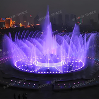 Kit Complet de Fontaine Musicale Dansante RGB avec Plusieurs Formes d'Eau, en Acier Inoxydable, Design Moderne pour Paysages Nocturnes de Places Urbaines