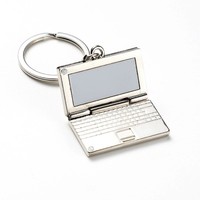 Mini llavero de metal para ordenador portátil, simulación de personalidad, portátil, ordenador, logotipo personalizado, nombre, número de teléfono, llavero