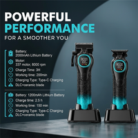 Ciseaux à cheveux haute performance avec batterie longue durée de 2500 mAh, tondeuse à cheveux longue durée
