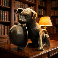 Sculpture ludique de chiot Labrador en bronze - Statue de chien grandeur nature sur mesure avec options personnalisées, sculpture en bronze