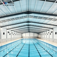 Edificio de Acero de Gran Envergadura para Piscina, Estructura Metálica Anticorrosión, Cubierta para Piscina, Piscina Interior Metálica