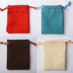 Recyclable Velvet Small Cloth Bag for Jewelry & Lipstick <b>Drawstring</b> <b>Pouch</b> with Custom Logo Satin Finish - Product Image 5