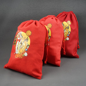 Red Medium <b>Canvas</b> Cotton <b>Drawstring</b> <b>Bag</b> Custom Logo Heat Transfer Eco-Friendly Foldable Fruit <b>Bag</b> Yoga Class Cotton <b>Bag</b> - Product Image 6