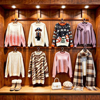 Pull en tricot pour femme, col rond, motif jacquard côtelé, col en V, décontracté, vintage, hiver, coton, manches longues, pull en laine
