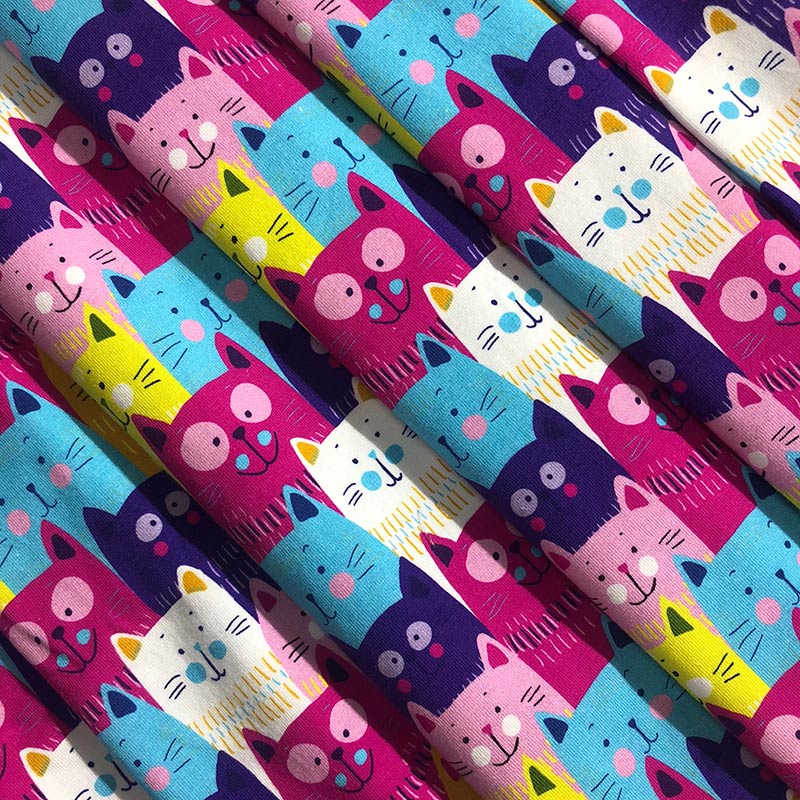 Горячая продажа 95% хлопок 5% спандекс с заказным цифровым рисунком хлопчатобумажная трикотажная ткань для детей