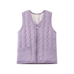 Minimalistisch mouwloos gewatteerd vest voor dames, geïsoleerd vest met ritssluiting van effen kleur polyester - Product Image 6