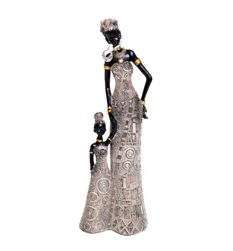 polyresin figurine sculpture African mother with child Africa woman decoration decoration figure style African sculpture