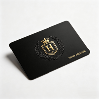Carte VIP personnalisée en PVC noir avec estampage à chaud doré et vernis UV pour hôtels et entreprises