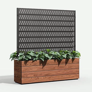 <span class=keywords><strong>Jardinière</strong></span> en <span class=keywords><strong>bois</strong></span> personnalisée avec treillis et écran de confidentialité Lit de jardin <span class=keywords><strong>sur</strong></span>élevé en <span class=keywords><strong>bois</strong></span> rectangulaire et treillis - Product Image 5