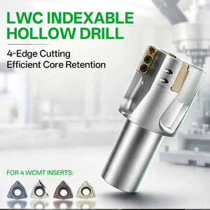 Foret creux indexable LWC avec 4 plaquettes WCMT pour le trepannage, la fabrication de brides, la retenue de noyaux et le perçage creux - Product Image 2