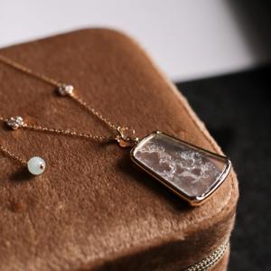 Chất Lượng Cao 18K Cao-End Tự Nhiên Ngọc Hoa Chi Nhánh Ngọc Bích Mặt Dây Chuyền Cho Nam Giới Và Phụ Nữ - Product Image 3