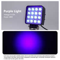 Lumière de travail LED à faisceau long 48W pour ATV UTV, longueur d'onde 420NM, lumière de travail LED violette