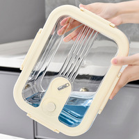 Boîte de rangement pour réfrigérateur avec couvercle en plastique PET, design moderne, multifonction, qualité alimentaire, scellage sous vide, drainant, tiroir de congélation