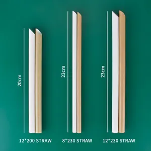 Single Wrapped With Logo Printing Customized Biodegradable Paper Straws