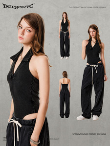 Meilleures ventes 2026 : Débardeur court <span class=keywords><strong>moulant</strong></span> uni sexy à <span class=keywords><strong>col</strong></span> licou pour femme, style basique d'été, tenue western, style Spice Girl, <span class=keywords><strong>col</strong></span> en <span class=keywords><strong>V</strong></span>, haut basique - Product Image 5