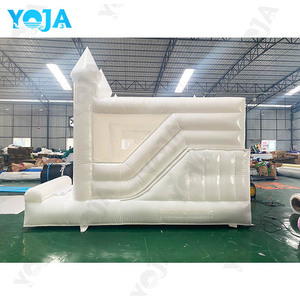 Château gonflable blanc intérieur/extérieur jeu doux location de fête <span class=keywords><strong>piscine</strong></span> à balles maison de rebond équipement plein d'entrain de mariage <span class=keywords><strong>avec</strong></span> <span class=keywords><strong>toboggan</strong></span> - Product Image 6