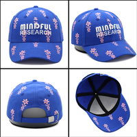 Gorra de Béisbol Estructurada Azul Rey con Bordado Floral de ADN Personalizado para Hombres y Mujeres