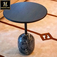Meubles décoratifs créatifs Table d'appoint de designer italien Table d'appoint de canapé ronde minimaliste en marbre naturel