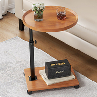 Table basse moderne en forme de C à 2 couches pour table d'appoint en bois à la maison avec chevet et salle à manger
