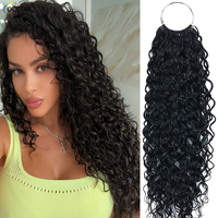 Extensions de cheveux humains vierges pré-bouclées en crochet, effet plumes ondulées, sans nœuds, micro-liens, effet miracle